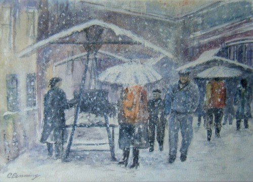 Markt in de winter